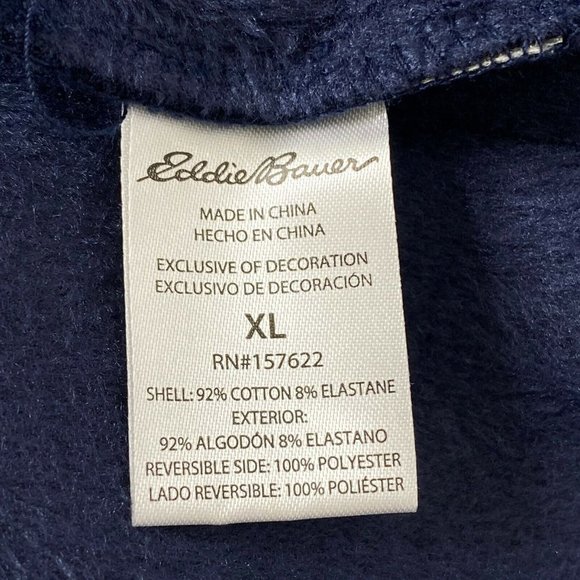 Eddie Bauer Men's size XL Long Sleeved Crew Neck Sweatshirt Navy Blue Super Soft - Picture 6 of 7
